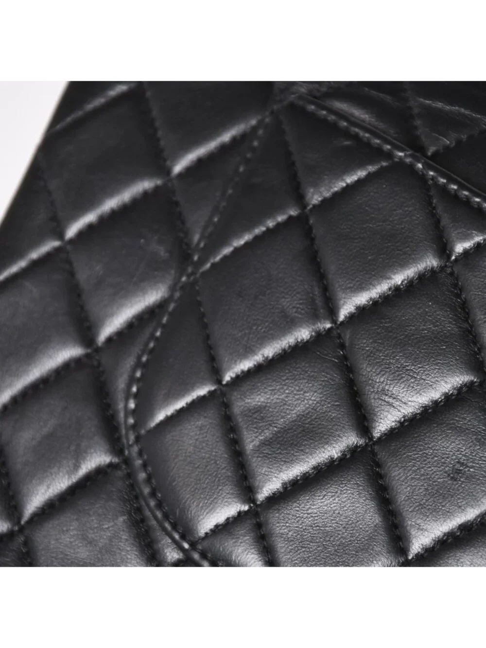 Chanel Quilted 25 Double Flap Chain Shoulder Bag Lambskin CC Logo Black Silver